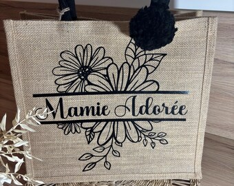 Personalized "Beloved Mom" Jute Tote Bag | Personalized Jute Tote Bag "Beloved Grandma" | Mother's Day Gift | Eco-Friendly Tote Bag