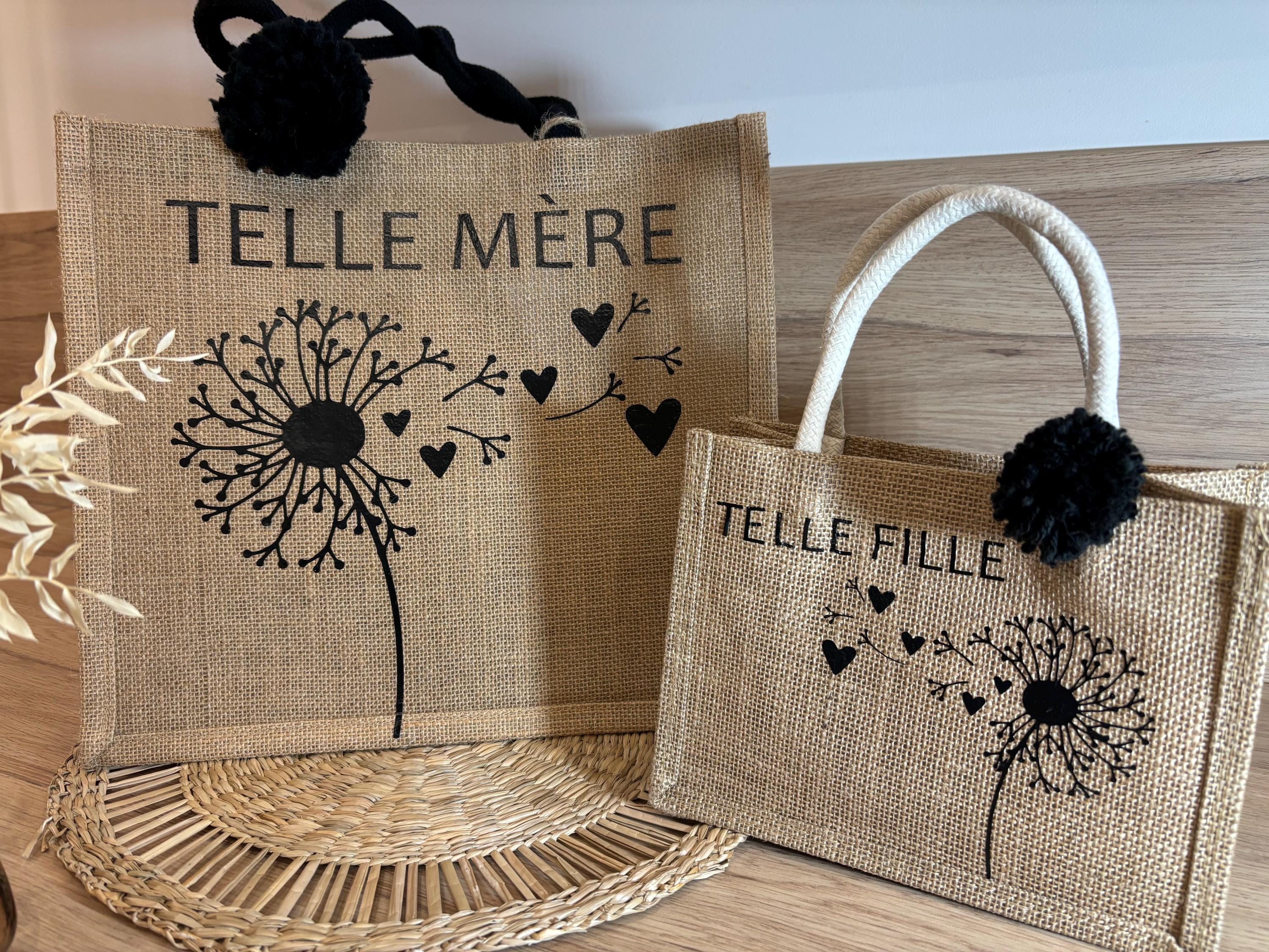 Personalized jute bag - First name - jute tote bag - personalized bag - mom - small items - tote bag - mother's day - personalized - grandma - ATSEM