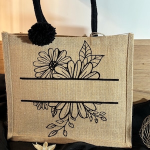 Personalized jute bag - First name - jute tote bag - personalized bag - mom - small items - tote bag - ATSEM - Mother&#39;s Day - Mom&#39;s Day - Nanny - Grandma