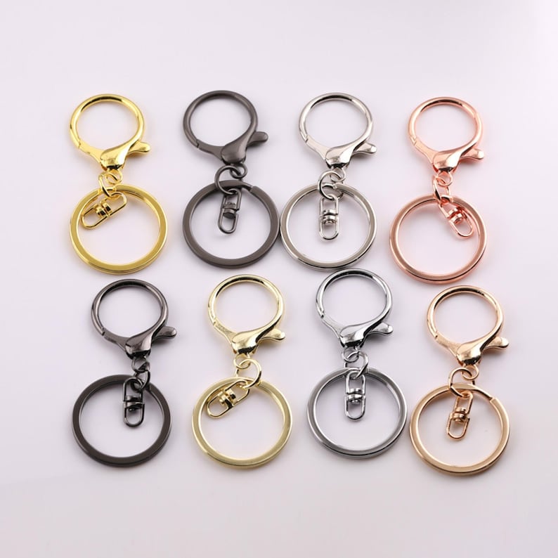 10/50 Pcs Lobster Clasp Key Ring for Keychain, Metal Key Ring With ...