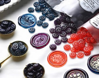 100 cuentas de cera para sellar bolsas, ideales para manualidades, sellos, invitaciones de boda, regalos y sellos de cera.