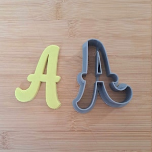 Cortador de galletas con forma única de la letra A. Placa de galletas con iniciales. Fondant PLA impreso en 3D, masa, plastilina, Play-Doh, cortador de arcilla