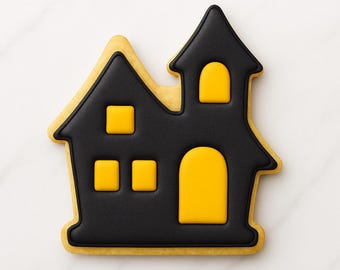 Tagliabiscotti a forma di casa stregata – Strumento da forno spettrale per Halloween, stampo per fondente "Dolcetto o scherzetto" per dessert a tema fantasma e biscotti autunnali