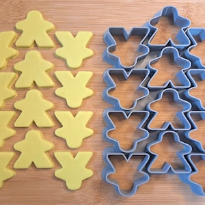 Tagliabiscotti multiplo. un sacco di biscotti a forma di meeple. 12 meeples in uno. Fondente PLA stampato in 3D, pasta, plastilina, Play-Doh, argilla