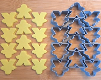 Multi-Meeple cookie cutter.  lots of meeple shaped biscuits. 12 meeples in one. 3D Printed PLA fondant, dough, plasticine, Play-Doh, clay