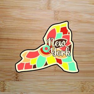 O contorno do cortador de biscoitos em forma do estado de Nova York. Fondant PLA impresso em 3D, massa, plasticina, cortador Play-Doh