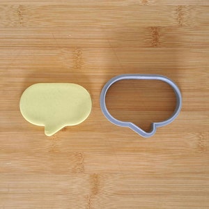 Cartoon tekstballon plaquevorm cookie cutter. bericht plaquette koekje. 3D-geprinte PLA-fondant, deeg, plasticine, Play-Doh, kleivormer