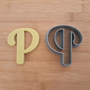 Cortador de galletas con forma única de letra P. Galleta con placa de iniciales. Fondant PLA impreso en 3D, masa, plastilina, Play-Doh, cortador de arcilla