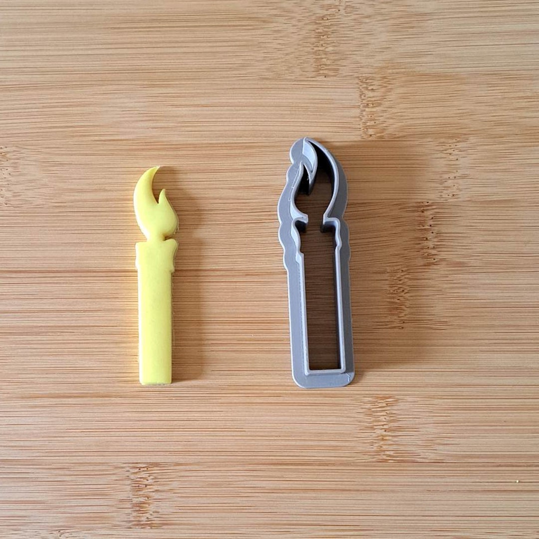 Lit Birthday Candle Cookie Cutter. Birthday Biscuit. 3D Printed PLA