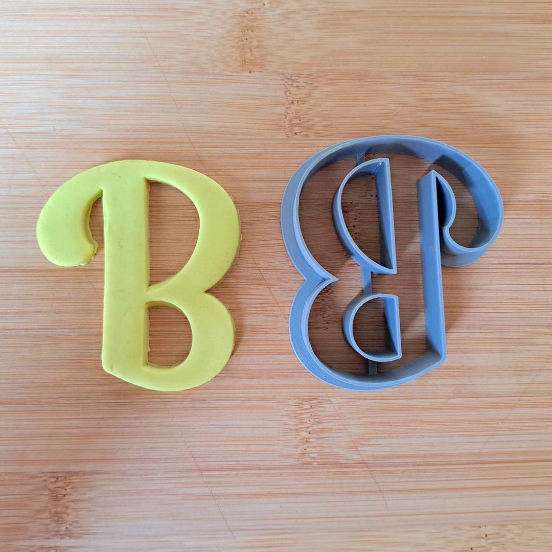 Uniquely Shaped Letter B Cookie Cutter. Initials Plaque Biscuit. 3D