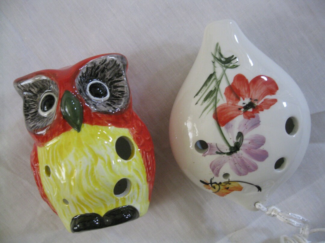 Combo Ocarina Deal an Owl Shape, Another Pearl Pattern Ocarina. Cute