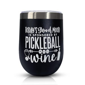 ADINKTED 12oz Pickleball Tumbler – Stainless Steel Insulated Wine Cup – Splash-Proof Lid – Funny Pickleball Gift for Players