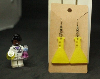 Erlenmeyer Flask Earrings: Handmade Resin Science Jewelry