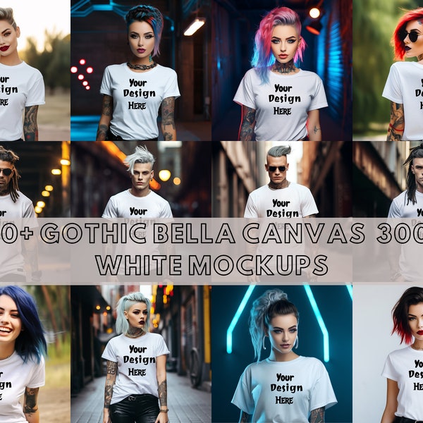 30 White TShirt Mockup Tattoo Shirt Mockup Goth Mockup Punk Model Mockup Tshirt Mockup Alternative Mockup JPG Digital Download