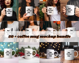 50+ Coffee Mug Mockup Bundle, Modern Styled Stock Photos (Digital Download)