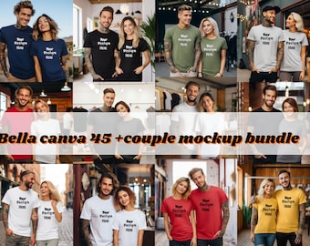 45+ Bella Canva couple  3001 Mockup BUNDLE , couple mockup bundle,  Couple tshirt Mockups, t-shirt Model Mockup, Couple Mockup,