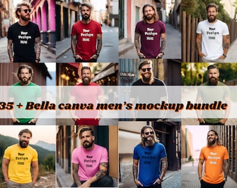 35+ Bella Canva 3001 Mens Mockup BUNDLE ,Bella Canvas Bundle, Male t-shirt Mockup, Tshirt Mockup Bundle, Mens Mockup Bundle, 3001 Mock