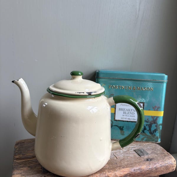 Vintage Enamel Tea Pot