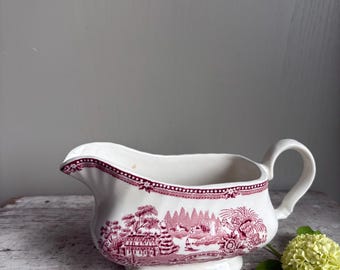 Tonquin by Myott Gravy Boat, Pink Transferware