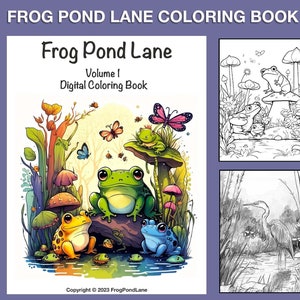 Frog Pond Lane - Coloring Book - 30 Images - Instant Download