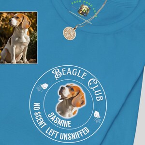Custom Beagle Club Tee, Your Photo on My Design, Soft Lightweight Cotton - Unisex Sizing