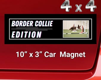 Dog Breed Custom Car Magnet - Personalized Photo 10x3, Dog Lover Gift, Pet Owner Accessories, Car Decor, Pet Memorial Magnet