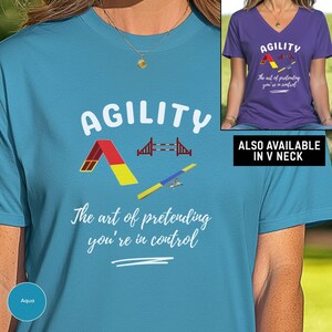 Funny Dog Agility Shirt: Unisex Lightweight Tee in Crew or V Neck