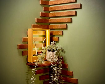 Corner Shelf Floating Adjustable Geometric Wood Wall Decor Custom