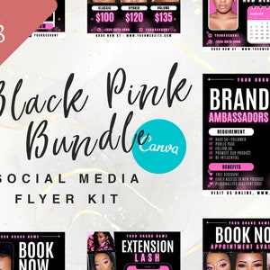 DIY Social Media Bundle Flyer | Spring Instagram Template Marketing Kit Beauty Pricelist Promo Booking Editable Canva