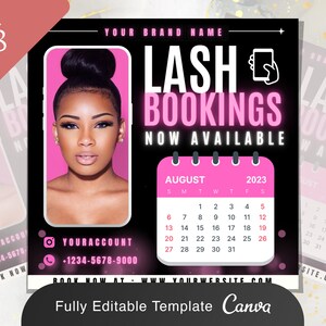 DIY Booking Flyer | Appointment Available Hair Braids Wigs Makeup Beauty Salon Social Media Instagram Editable Canva Template