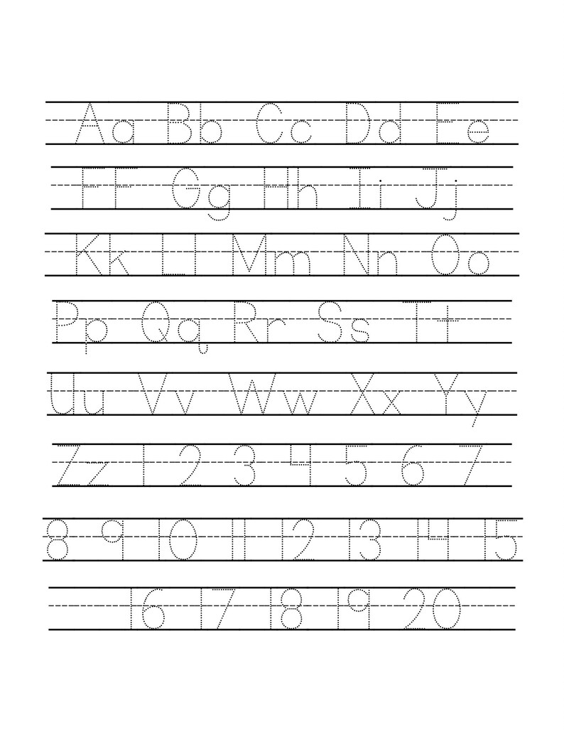 Tracing Letters and Numbers Etsy