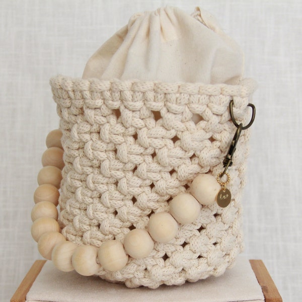 Sac seau macramé