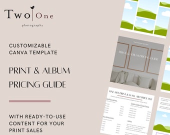 Canva Print & Album Pricing Guide for Wedding Photographers, Wedding Photography Guide, Ready-to-Use Content, Canva Template, free giveaway