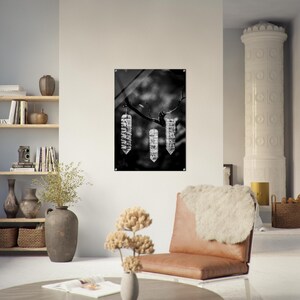 Black and White Sedona Crystals Acrylic Wall Art, Unique Wall Art