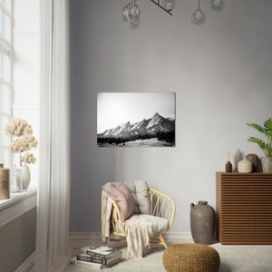 Black and White Chautauqua Park Mountain View Acrylic Wall Art, Nature Wall Art