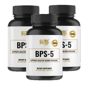 Golden After 50's BPS-5 formula supports healthy blood pressure. 3 Month Supply.