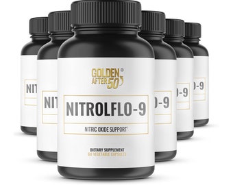 Golden After 50's NitrolFlo-9 formula supports healthy blood pressure. 6 Month Supply.