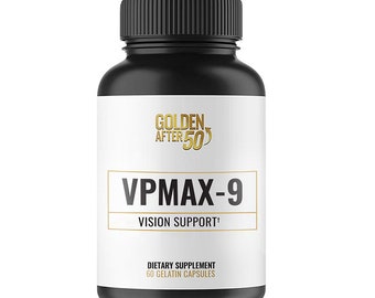 Golden After 50's VPMAX-9 is a vision support formula. 1 Month Supply.