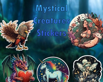 Cute Mystical Creatures Stickers Pack, Stickers Clipart, png images