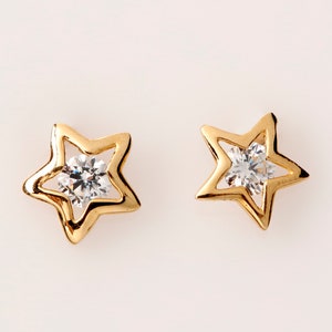 14 k star earrings