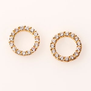 14 k circle baby stud earrings