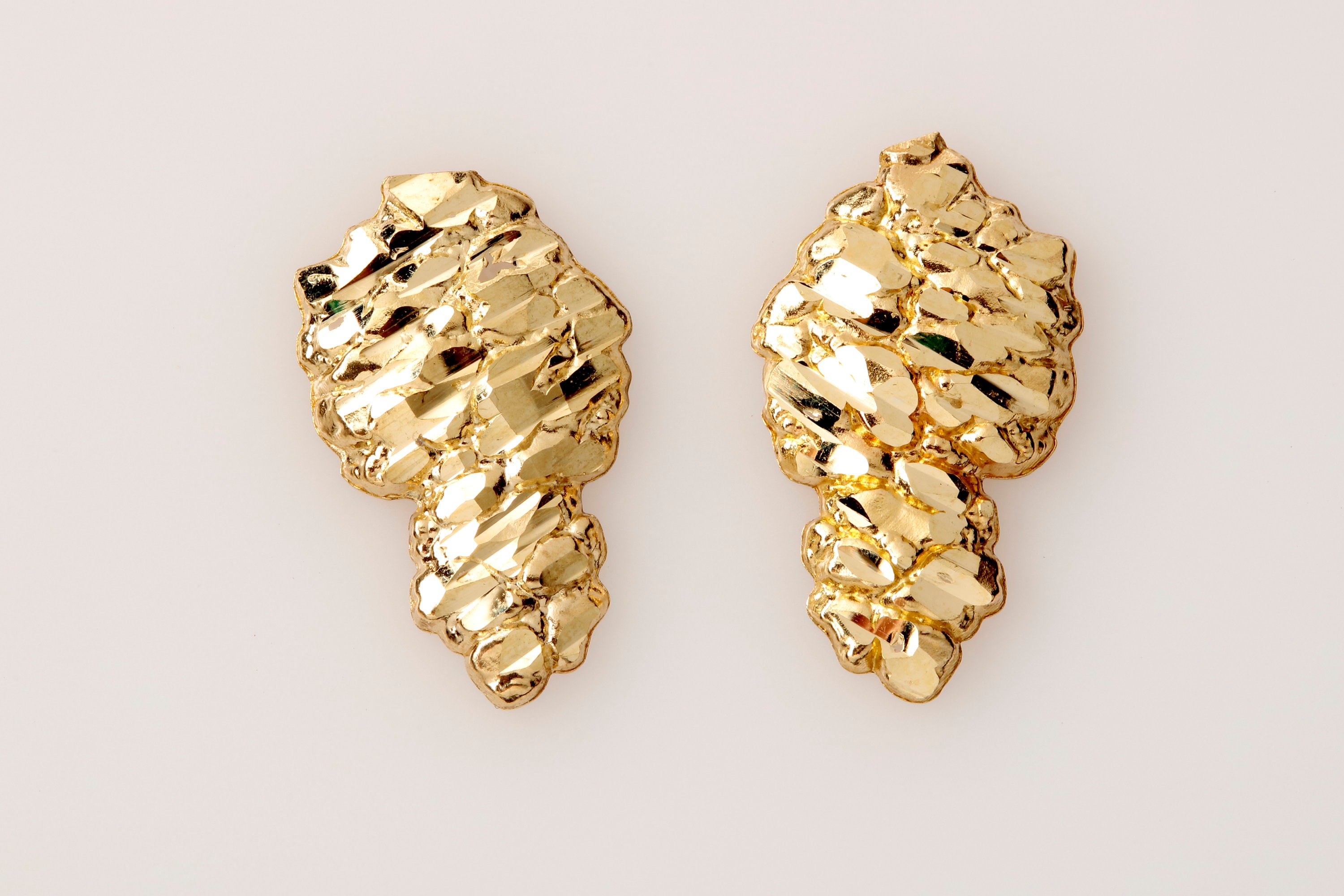 Gold nugget earrings price sale