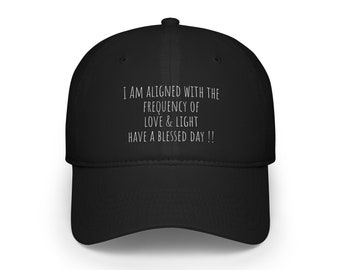 High Frequency Positive Affirmation Hat I am Aligned with Love & Light Baseball Cap Faith Inspired Unisex Cotton Cap