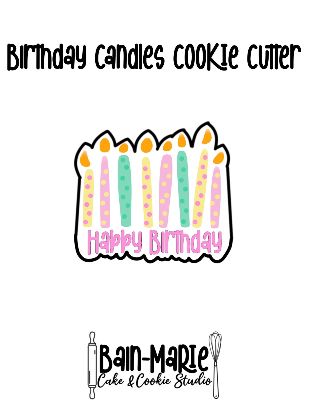 Happy Birthday Candles Cookie Cutter Etsy