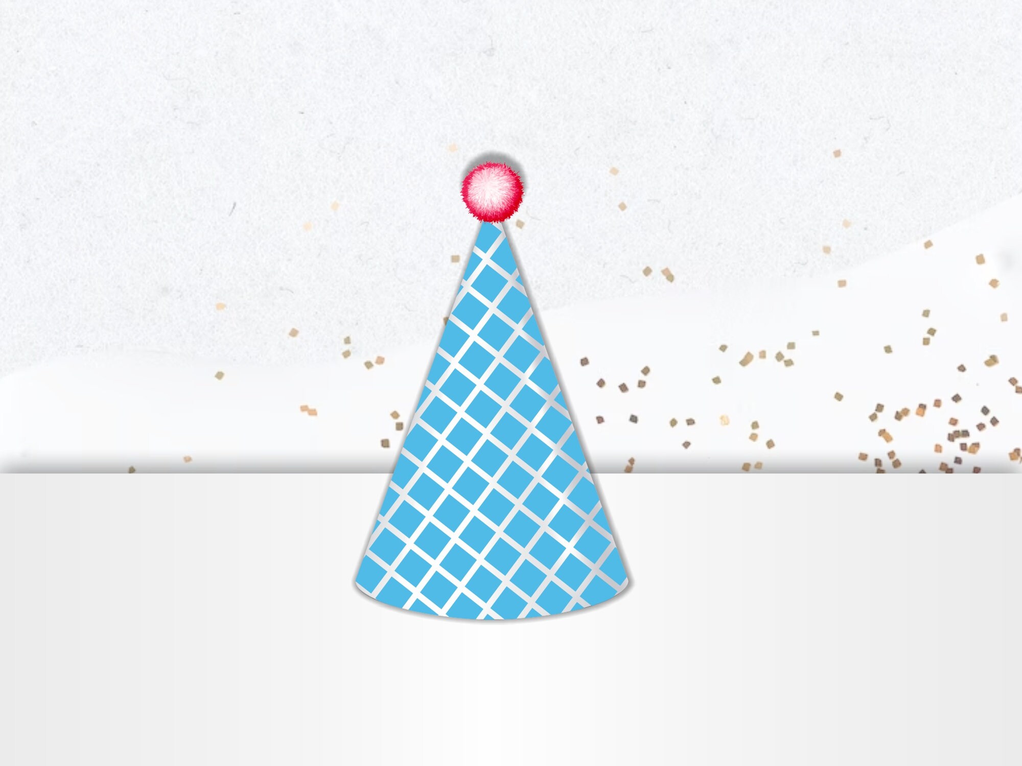 Assorted Printable Party Hat, Colored Party Hat, Birthday Party Decor ...