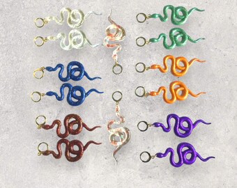 Snake Earrings Made of Resin with 18K Real Gold Plated Clasps Mother's Day Gift
