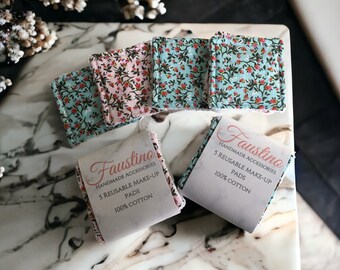 Make-up pads 5 pieces gift Mother's Day Reusable Make-up remover face wipes 100% cotton