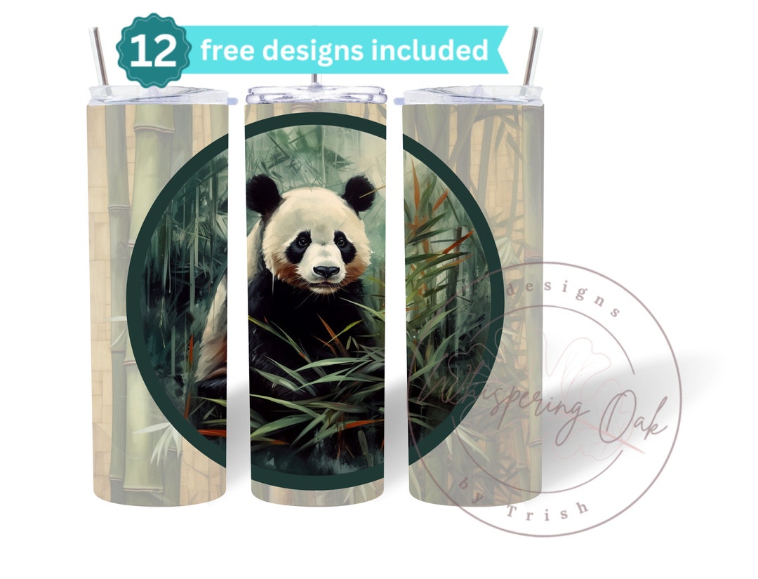Panda 20 Oz Skinny Straight Tumbler Sublimation Design Digital Download ...