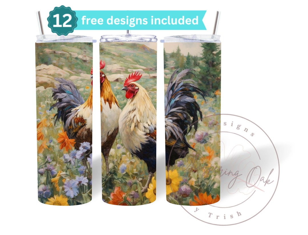 Chicken 20 Oz Skinny Tumbler Sublimation Design Digital Download ...