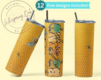 Be Kind Always 20 oz Skinny Straight Tumbler Sublimation Design Digital Download PNG Instant DIGITAL ONLY, Bee Tumbler